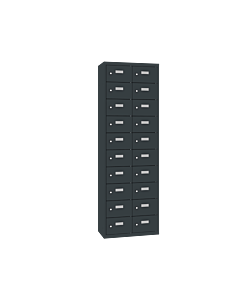 Mini locker met 20 vakken - H.180 x B.60 cm Antracietgrijs (RAL7016) Antracietgrijs (RAL7016)